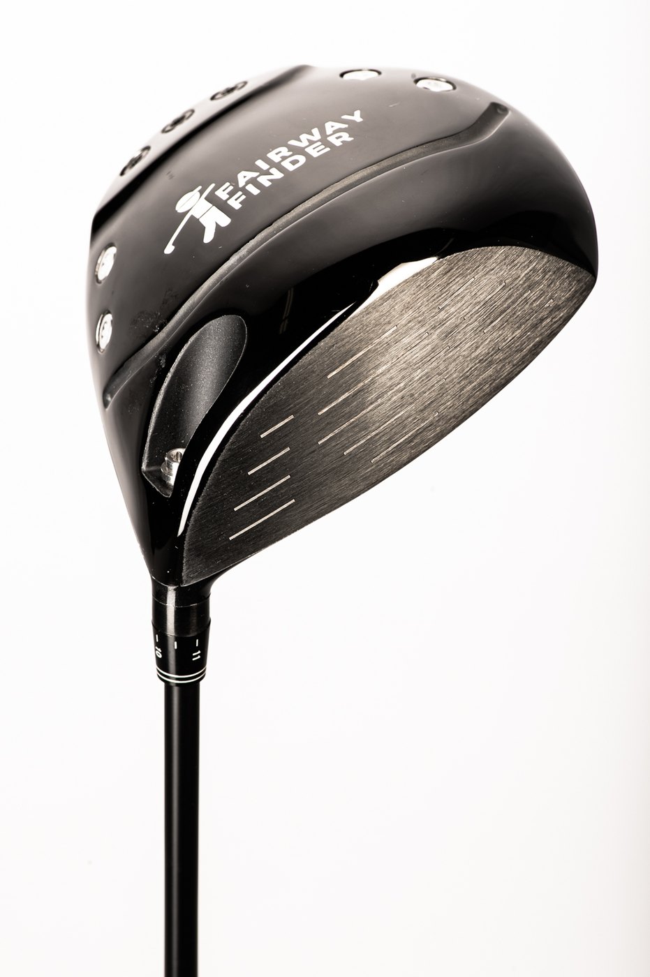 Fairway Finder driver head in black gloss with Forward Guidance Crown stripes